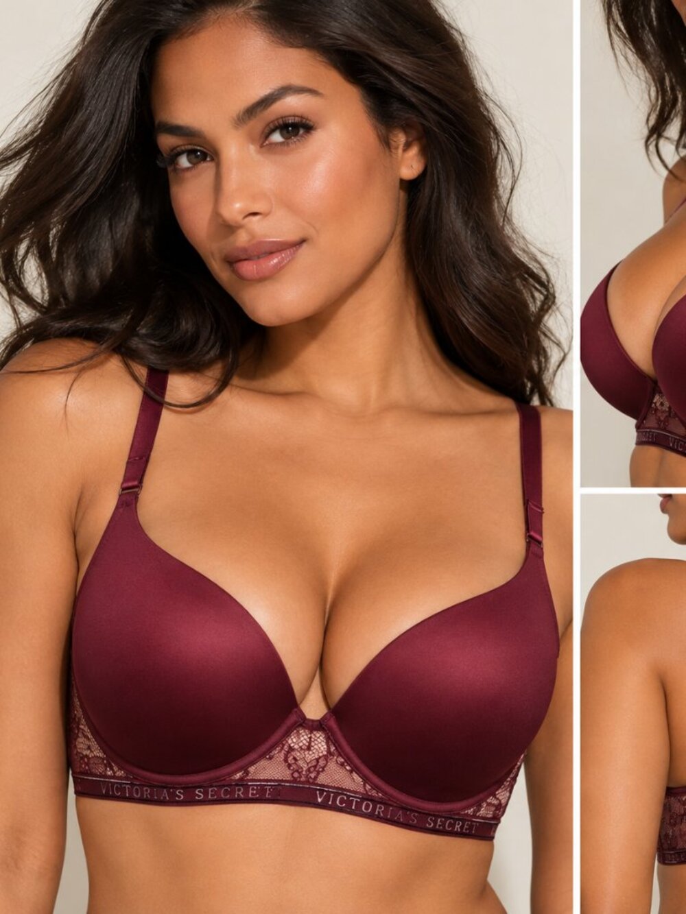 Victoria’s Secret Burgundy Lightly Lined Lace Bra- 34DD
